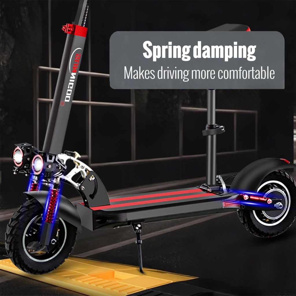 SUNNIGOO Electric Scooter For Adult 10 inch Off-Road 48V Lithium Battery Max Speed 45km/h Removable Seat Foldable E Scooter