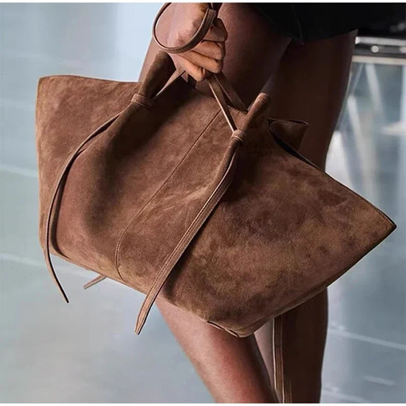 Sac fourre-tout de luxe en Faux daim pour femmes, sac à bandoulière de grande capacité, sac à main de styliste