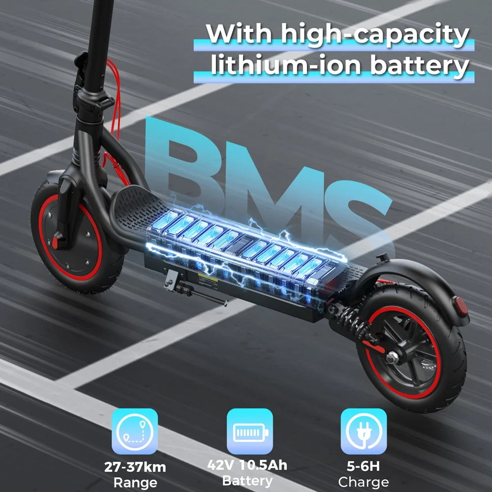 W7 Electric Scooter 8.5" 650W 36V 10.5Ah 25-35km Range Dual Suspension Side Lights App Control 35km/h Speed Electric Scooters