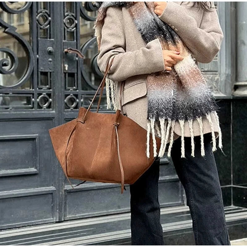 Sac fourre-tout de luxe en Faux daim pour femmes, sac à bandoulière de grande capacité, sac à main de styliste