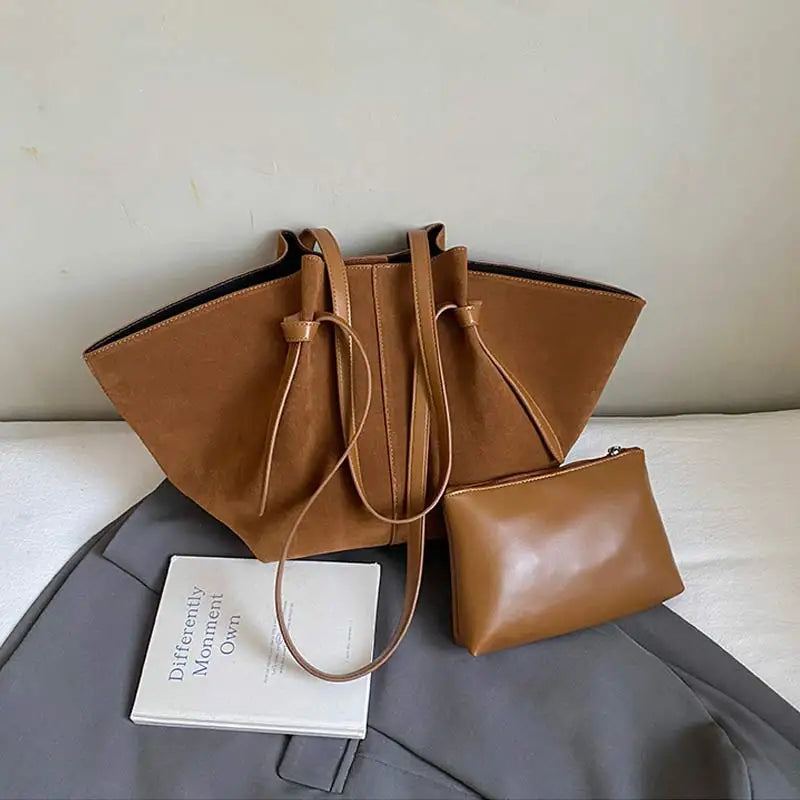 Sac fourre-tout de luxe en Faux daim pour femmes, sac à bandoulière de grande capacité, sac à main de styliste