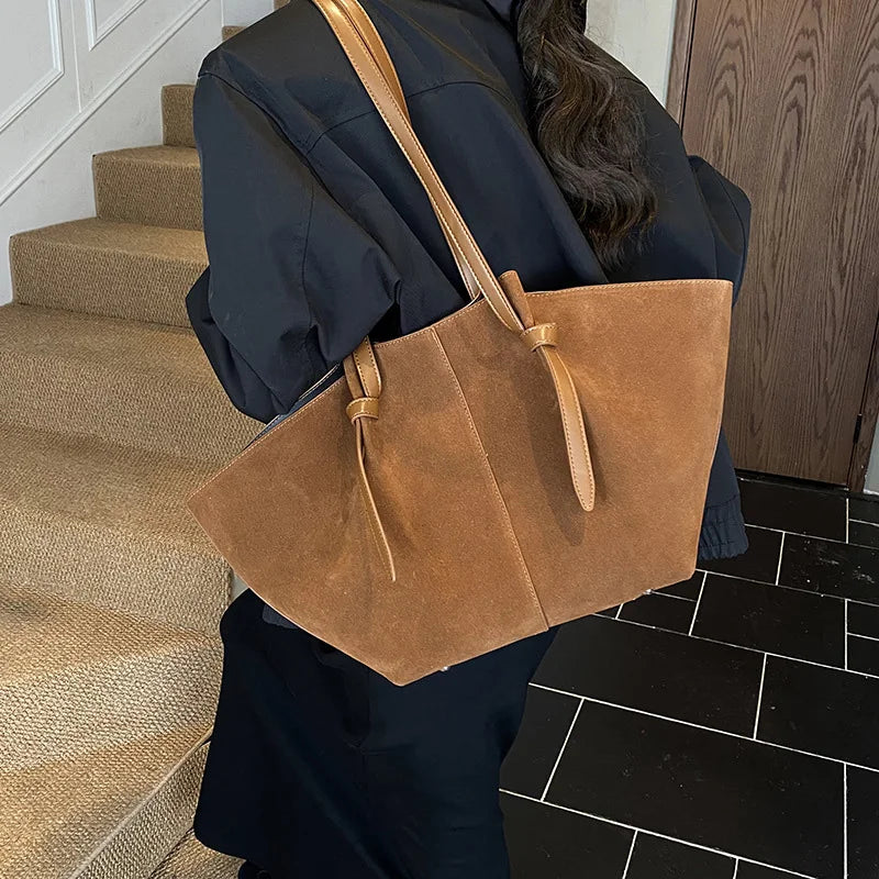Sac fourre-tout de luxe en Faux daim pour femmes, sac à bandoulière de grande capacité, sac à main de styliste