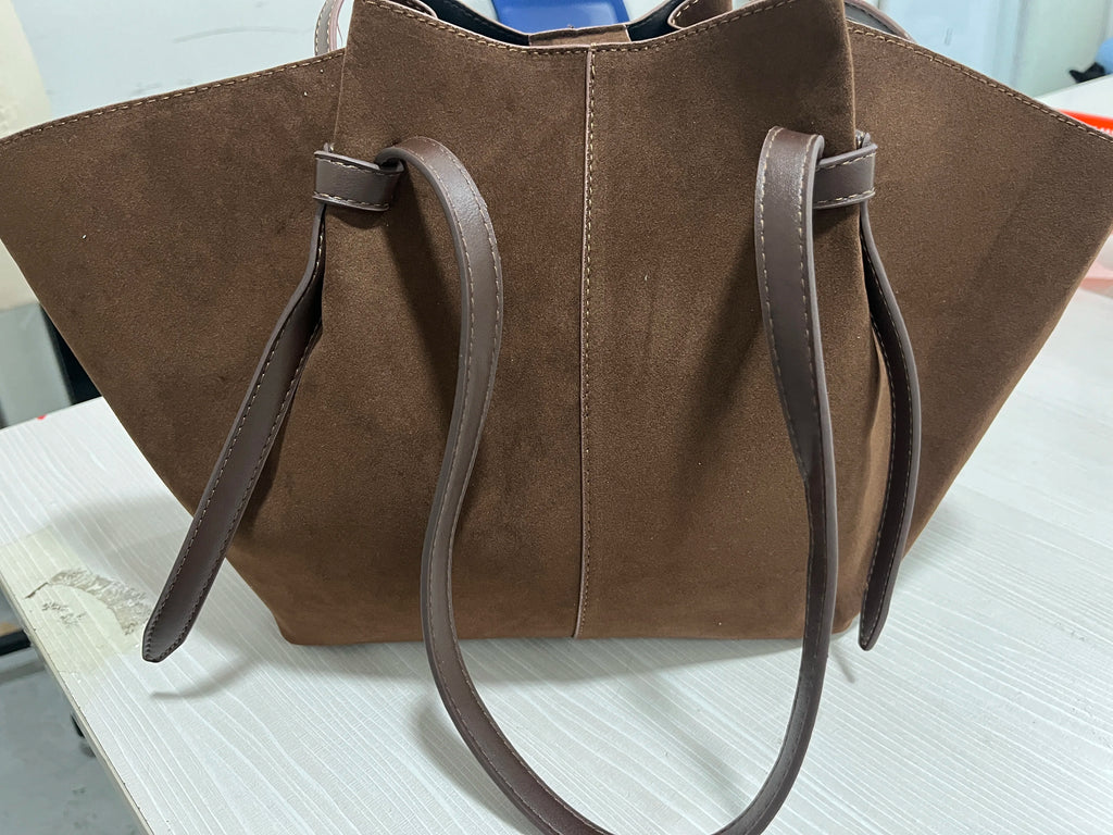 Sac fourre-tout de luxe en Faux daim pour femmes, sac à bandoulière de grande capacité, sac à main de styliste