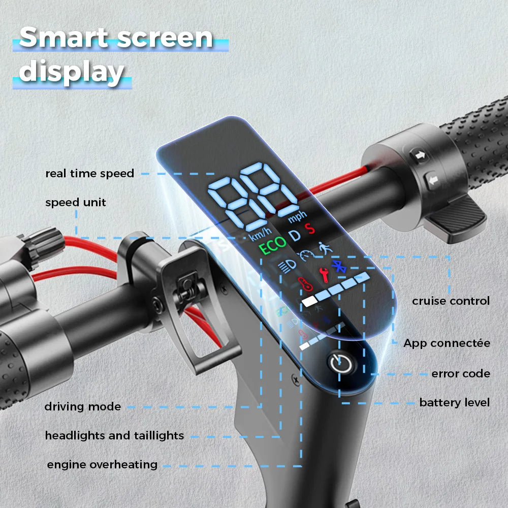 W7 Electric Scooter 8.5" 650W 36V 10.5Ah 25-35km Range Dual Suspension Side Lights App Control 35km/h Speed Electric Scooters