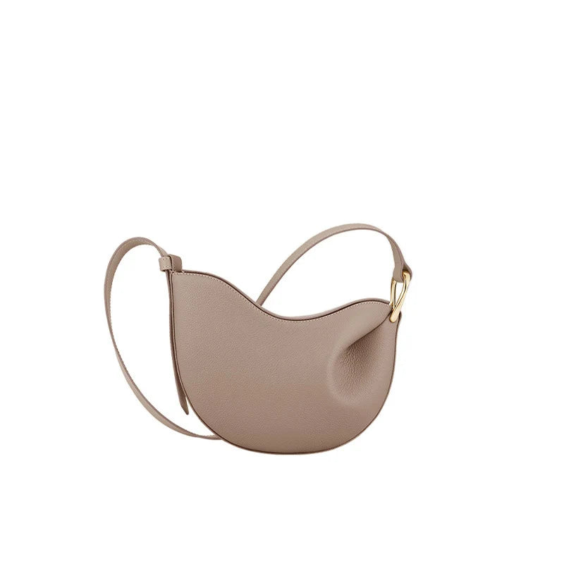 Sac à bandoulière en cuir véritable pour femmes, sac à pois, sac à aisselles décontracté de niche, nouvelle collection 2025