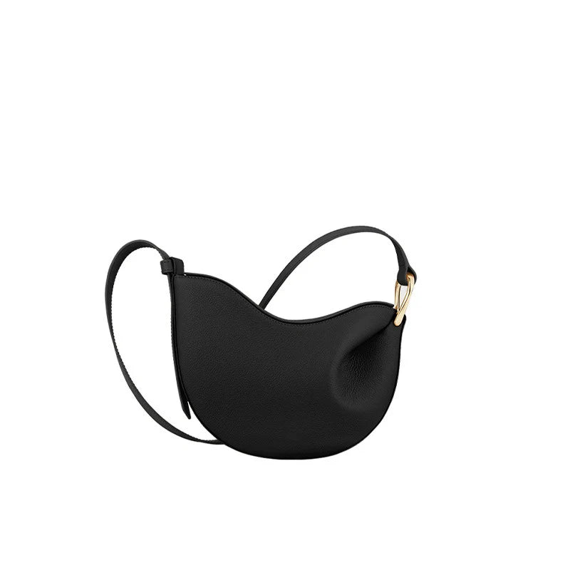 Sac à bandoulière en cuir véritable pour femmes, sac à pois, sac à aisselles décontracté de niche, nouvelle collection 2025