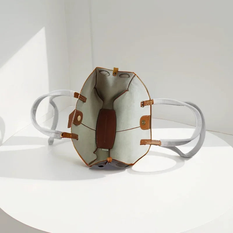 Sac à main grande capacité Style classique élégant Vintage sac à bandoulière forme seau sous accoudoirs polyvalent tendance sac