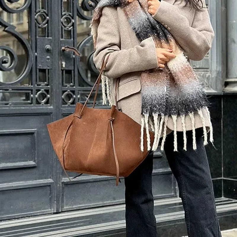 Sac fourre-tout de luxe en Faux daim pour femmes, sac à bandoulière de grande capacité, sac à main de styliste