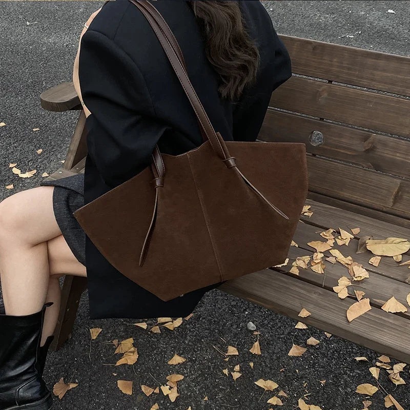 Sac fourre-tout de luxe en Faux daim pour femmes, sac à bandoulière de grande capacité, sac à main de styliste
