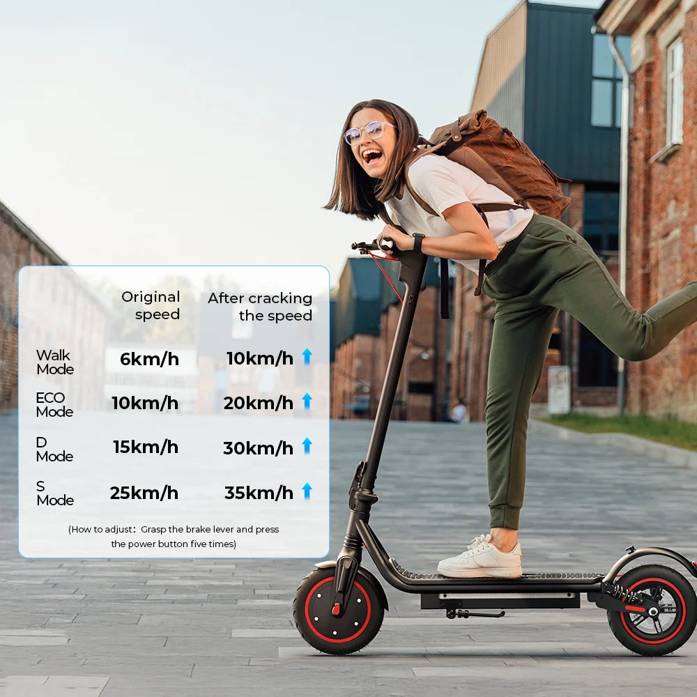 W7 Electric Scooter 8.5" 650W 36V 10.5Ah 25-35km Range Dual Suspension Side Lights App Control 35km/h Speed Electric Scooters