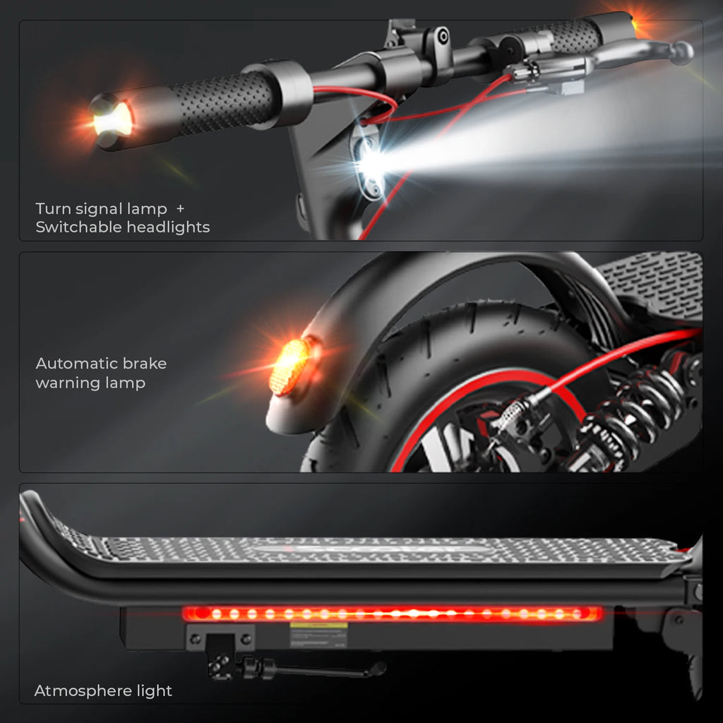 W7 Electric Scooter 8.5" 650W 36V 10.5Ah 25-35km Range Dual Suspension Side Lights App Control 35km/h Speed Electric Scooters