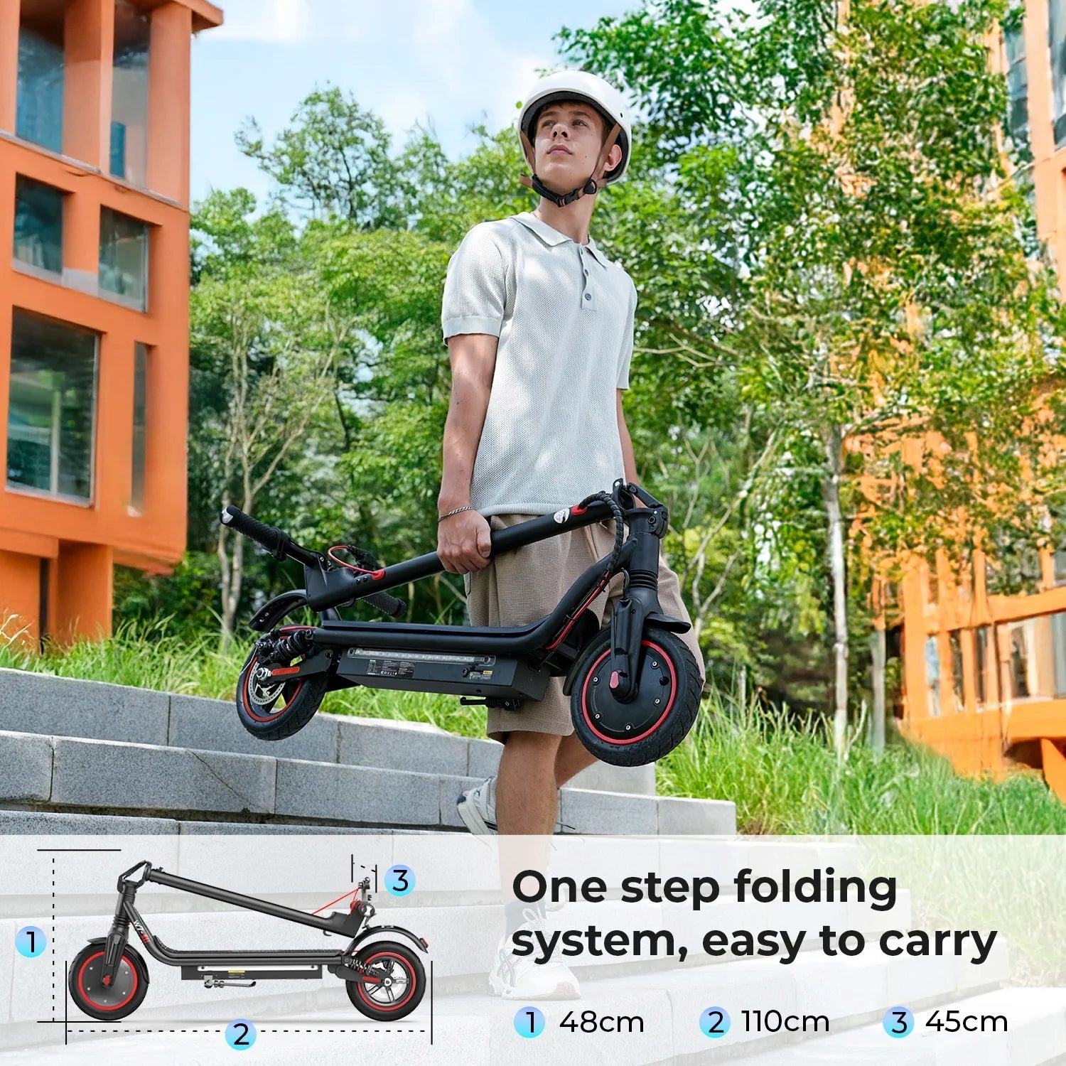 W7 Electric Scooter 8.5" 650W 36V 10.5Ah 25-35km Range Dual Suspension Side Lights App Control 35km/h Speed Electric Scooters